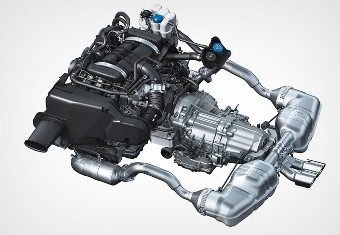 Το 4κύλινδρο turbo boxer μοτέρ των 2,0 και 2,5 λίτρων θα στηριχθεί στο εικονιζόμενο 6κύλινδρο σύνολο.